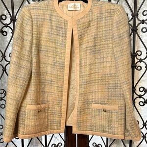 Vintage Schrader Pastel Plaid Wool Blazer